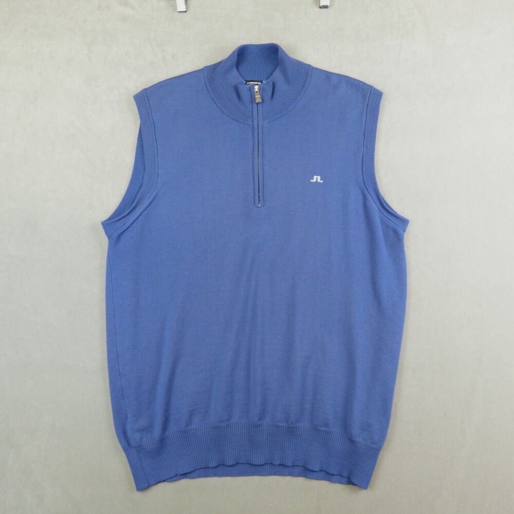 J Lindeberg Golf Vest Blue Mens Size XXL 1/4 Zip Sleeveless